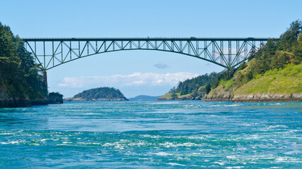 The Deception Pass Bridge bridge connecting Whidbey Island to Fidalgo Island in the U.S. state of Washington
