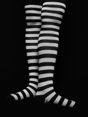 Legs with striped socks