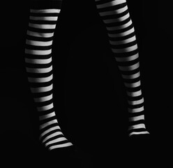 Legs with striped socks
