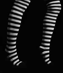 Legs with striped socks