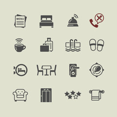 Hotel service vector icons set
