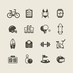 Fitness and Sport vector icons