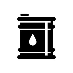 Barril metálico de aceite con gota de líquido en color negro