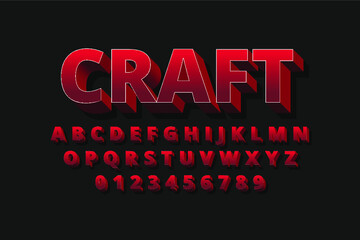 Vector of stylized bold font and alphabet