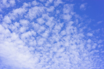 Blue sky with white clouds.