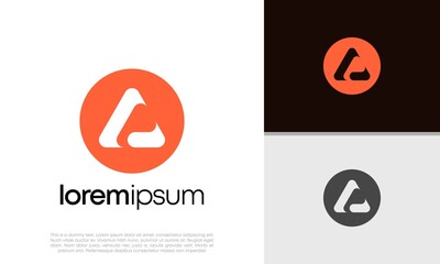 Initials A logo design. Initial Letter Logo. Technology Logo Design. Triagle Logo.	