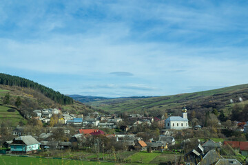 Fototapeta premium village in the mountains