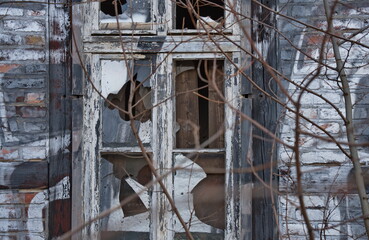 Fenster einer Ruine vor Abriss 