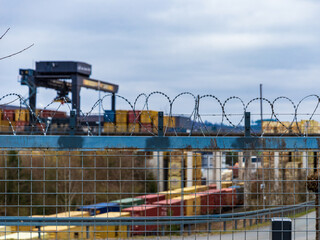 barbed wire around the industrial zone