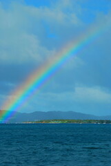 rainbow over Carribean sea