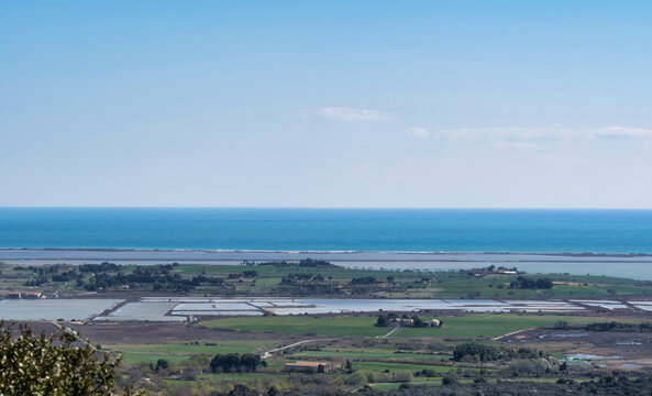 Aerial view on Villeneuve les Maguelone Salines