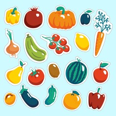 Sticker for kids. Fruit and vegetables