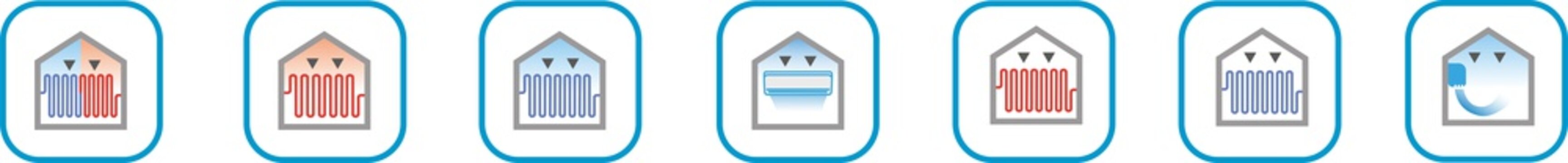 Icone installazione climatizzazione, riscaldamento