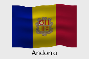 Andorra country flag icon, Andorran flag vector illustration, Europe