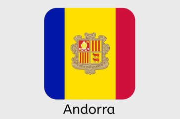 Andorra country flag icon, Andorran flag vector illustration, Europe