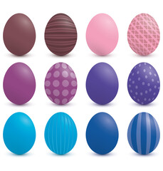 collection of colorful Easter eggs vector Graphics illustration holiday decorations