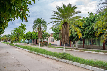 Fototapeta premium typical street of Puerto Lopez, Meta, Colombia