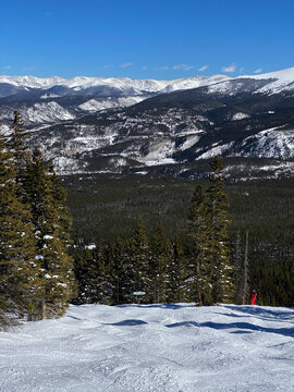Beautiful sunny day at Breckenridge Ski Resort, Colorado. Vertical image.