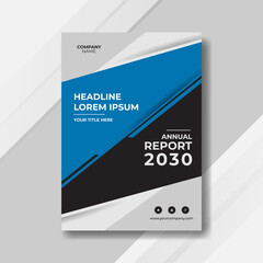 blue and black template annual report business professional