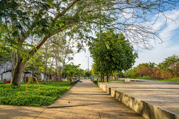 the banks of Metica river at Puerto Lopez, Meta, Colombia