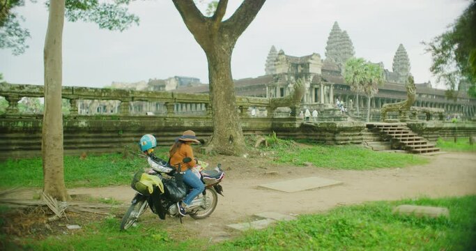 Side Angle of The Angkor Wat Temple at Siem Reap, Cambodia.