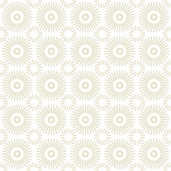 Fototapeta premium Geometric of line art pattern. Design round of sun gold on white background. Design print for illustration, texture, wallpaper, background. 
