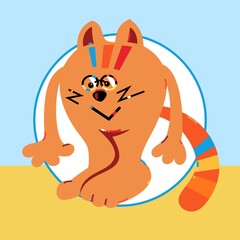 VECTOR. Cat. Business icon for the company. Logo for pet shop /symbol / pendant . Flat design. 