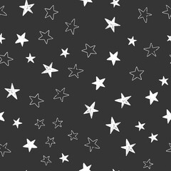 Star doodle seamless pattern. Background texture.