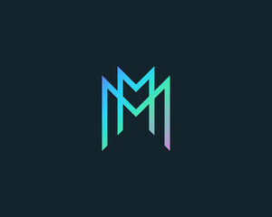 Abstract crown, letter M logo design template. Universal creative minimalistic monogram symbol. Elegant vector icon sign logotype.