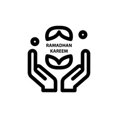 simple line ramadan kareem and eid al fitr icon set. Islam tradition, muslim holiday illustration