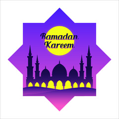 Ramadan Kareem mosque islamic background vector design illustration
