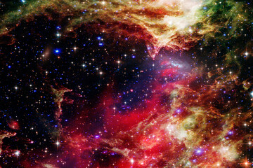 Starfield, galaxies and flares. The elements of this image furnished by NASA.