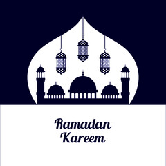 Ramadan Kareem mosque islamic background vector design illustration

