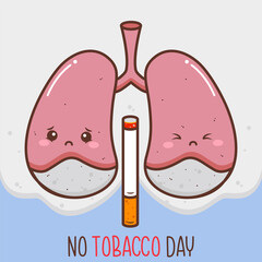cute burned lung in no tobacco day campaign