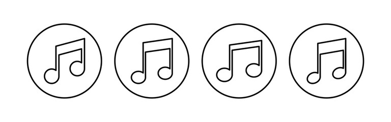 Music icon set. note music icon vector