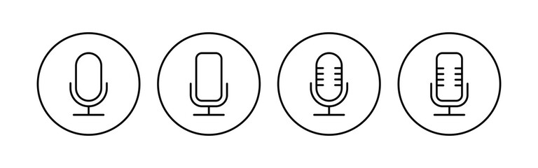 Microphone icon set. karaoke icon vector