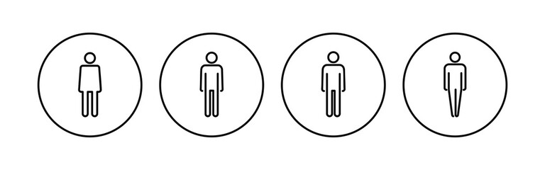 Man icon set. male icon vector. human symbol
