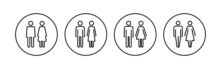 Man and woman icon set. male and female symbol - obrazy, fototapety, plakaty