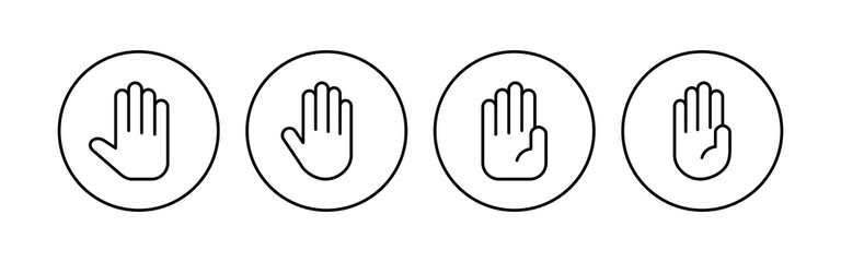 Hand icon set. hand vector icon, palm