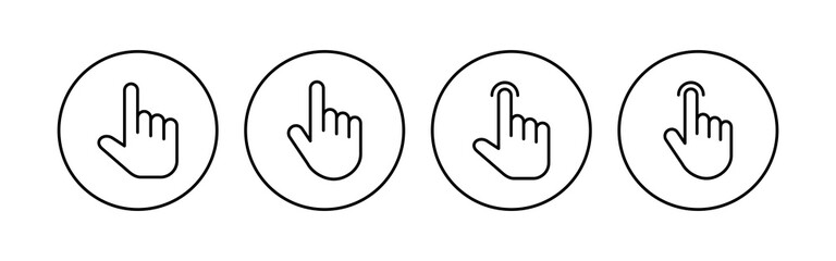 Hand cursor icon set. cursor icon vector. hand cursor icon click