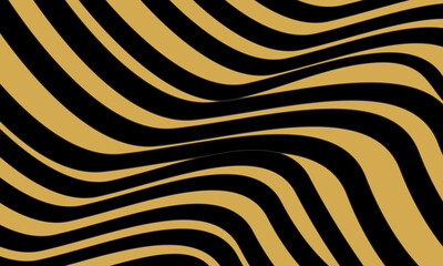 black yellow stripped wave background texture image. 3d illusion fabric print clothing.