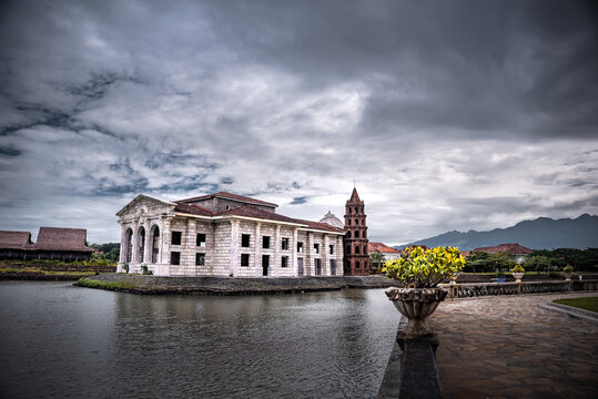 Beautifully reconstructed Filipino heritage and cultural houses that form part of Las Casas FIlipinas de Acuzar resort at Bagac, Bataan, Philippines.