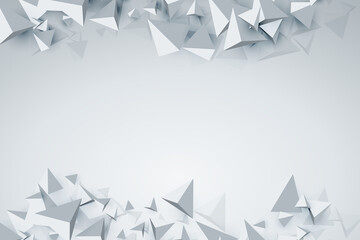 Abstract polygonal triangle on grey background