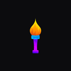 torch illustration abstract colorful logo design