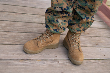marine uniform and boots army camo military