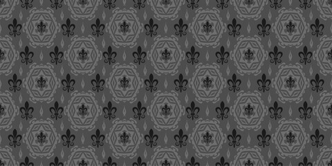 Vintage background pattern with shades of gray colors, wallpaper. Seamless pattern, texture for your design. Vector illustration 