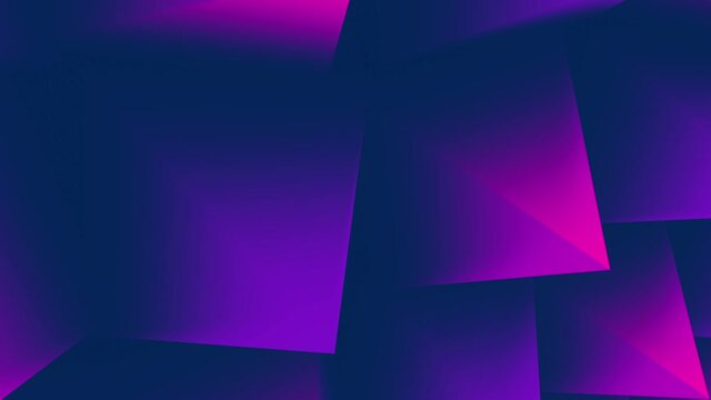 4K Seamless loop Bright modern abstract with multicolored simple moving geometric shapes on the neon background. Seamless loop