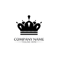 Crown Logo king logo queen logo, princess, Template vector icon illustration design imperial, royal, and  succes logo business