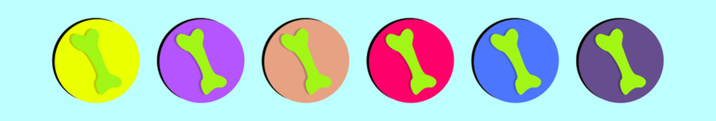 set of dog bone cartoon icon design template with various models. vector illustration isolated on blue background