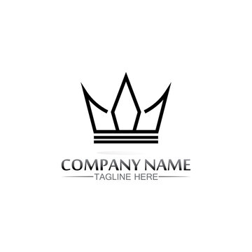 Crown Logo king logo queen logo, princess, Template vector icon illustration design imperial, royal, and  succes logo business